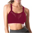 thumbnail image 2 of Hontri Women's Solid Color Underwire Bra - Large Size Hollow Sports Red M, 2 of 8