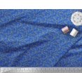 thumbnail image 2 of Soimoi Blue Polyester Crepe Fabric Leaves Decor Fabric Printed Yard 52 Inch Wide, 2 of 5