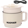 thumbnail image 4 of QJUHUNG Fznkrag Electric Hot Pot 1.9 Qt Ramen Cooker Portable Multi-Functional Lazy Pot for Cooking Pasta Egg Soup 450 W Electric Non-Stick Cooker with Over-Heating Protection for Dorm Of, 4 of 11