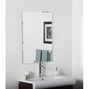 Decor Wonderland SSM216L 39.5 x 23.6 in. Vera Rectangle Beveled Large Frameless Bathroom Mirror