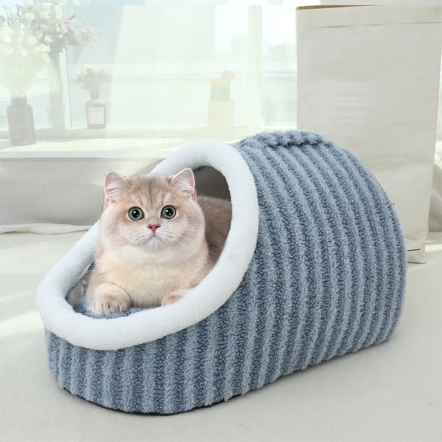 Jpxdew Grand Lit pour Animaux, Conception Semi-Fermée, Lavable, pour Chats, Chiens, Portable, 18x12x10 Pouces