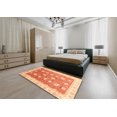 thumbnail image 4 of Ahgly Company Tapis d'Intérieur Carré Abstrait Orange Rouge Oriental, 3 Pieds Carré, 4 of 6