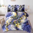 thumbnail image 1 of Navy Blue Marble Bed in a Bag Queen Comforter Set 7 Piece Black Butterfly Bedding Sets,Gold Marbling Sheet Set Abstract Ombre Ink Fluid Art Bed Set,Rustic Animal Butterflies Room Decor Aesthetic, 1 of 5