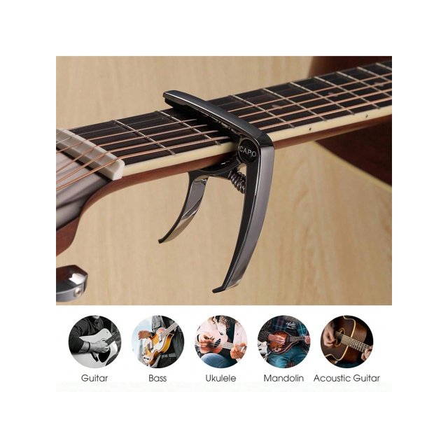 Multifunctional Guitar Capo For Acoustic & Electric Guitar - Durable Zinc Alloy Material - Suitable For Bass, Ukulele, Banjo, And Mandolin
