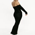 thumbnail image 4 of Elegant Boat Neck Off Shoulder Dress for Women in Solid Color, 4 of 6
