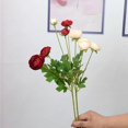 thumbnail image 4 of KUIZAP 60cm 5 Heads Artificial Ranunculus Flowers Floral Faux Peony Bouquet Wedding Home Decoration Simulation Artificial Flowers(Green), 4 of 7