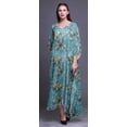 thumbnail image 2 of Bimba Caftan pour Femmes avec Oiseaux, Tenue d'Intérieur de Vacances, Robe Maxi, Couvre-Maillot de Plage - TG-3X Bleu Turquoise, 2 of 5
