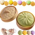 thumbnail image 2 of 1PC Sticky Slow Rising Squishing Dumpling , 3.94 Inch,Assorted Colors Dumpling Squeeze Toys, Realistic Food Squishies Relief Fidget Toys for Decompression Anxiety Relaxation(Green), 2 of 9