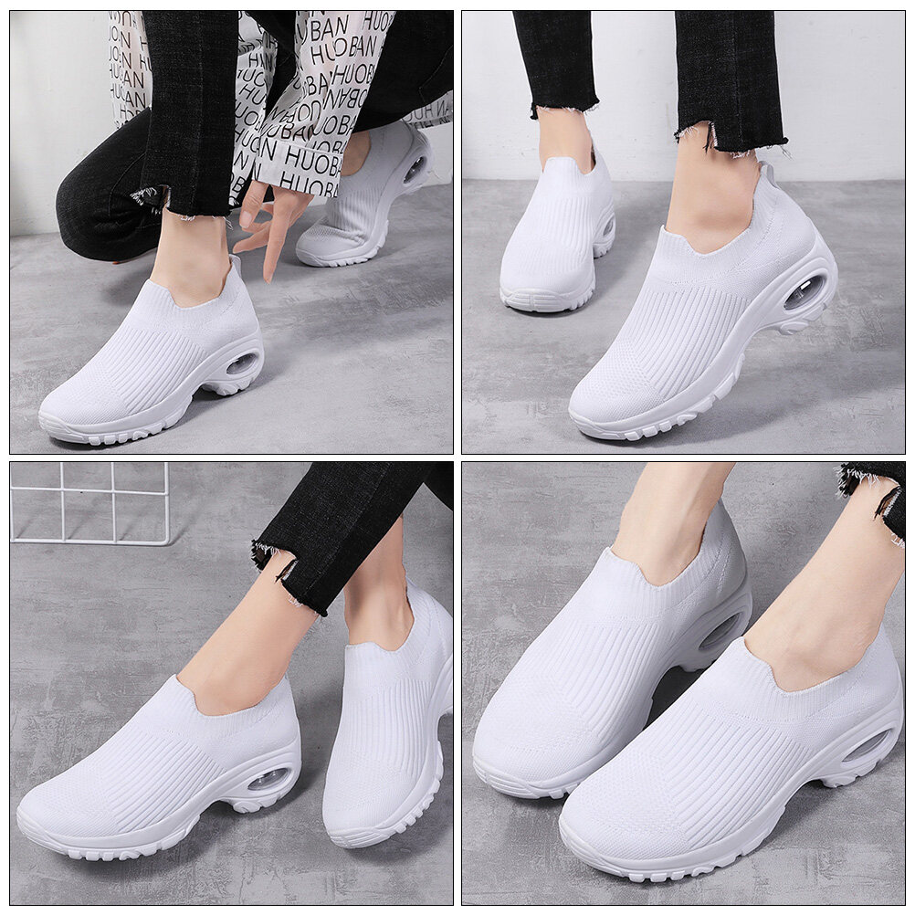 FONDOTIN 1 Pair Breathable Shoes for Women Sneakers White Running Walking