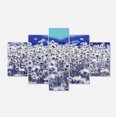 thumbnail image 2 of Amazing Light Blue Chamomile Blossom - Large Flower Canvas Art Print, 2 of 3