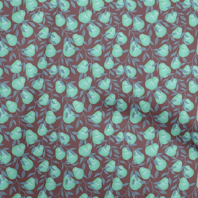oneOone Rayon Aquamarine Green Fabric Pear Sewing Craft Projects Fabric Prints By Yard 56 Inch Wide