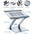 thumbnail image 4 of Laptop Stand, Adjustable Laptop Riser, Aluminum Computer Stand for Laptop up to 17.3 Inches, Portable Laptop Holder Compatible with MacBook Pro, HP, Ergonomic Desktop for Office, Home, Grey, 4 of 8