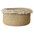 thumbnail image 1 of Panier en Corde de Coton et Lin Panier de Rangement Panier à Collations en Dentelle avec Poignée, 1 of 11