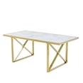thumbnail image 1 of Cordelia Dining Table With Polished Stainless Steel Frame And White Faux Marble Top, 1 of 4