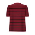 thumbnail image 4 of Pisexur Hauts pour Femmes, Hauts de Sortie pour Femmes & T-Shirt à Manches Courtes Col Rond Imprimé Haut Ample, Hauts de Printemps pour Femmes Vin, 2TG, 4 of 6