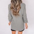 thumbnail image 4 of EQWLJWE Blazer en Coton et Lin pour Femme, Veste d'Automne, Complet, Cardigan Ouvert, Manches 3/4, Veste Ajustée, Blazer Court Décontracté pour Bureau, 4 of 6
