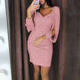 thumbnail image 2 of Ketyyh-chn99 Robe d'Invitée de Mariage Robe de Cocktail Robe de Fête Col en V Élégante Robe Longue Formelle Robes de Soirée pour Femmes Rose,m, 2 of 2