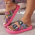 thumbnail image 3 of Dakaela Women's Platform Sandals Arch Support Foam Slip on Slides Two Buckle EVA Flat Sandal Pink 6, 3 of 6