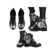thumbnail image 3 of UKAP Women Leather Boot Floral Short Bootie Lace Up Ankle Boots Work Booties Waterproof White Alice 8.5, 3 of 4