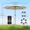 thumbnail image 3 of Outsunny Parasol de Marché Rond 3 m x 2,4 m, Parasol de Terrasse, Gris Pâle, 3 of 10