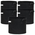 thumbnail image 1 of FCMP Outdoor 5 Gallon Modern Non Woven Breathable Grow Bags, Black (5 Pack), 1 of 12