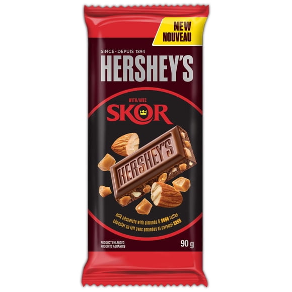 Barre de chocolat au lait avec amandes HERSHEY’S garnie de SKOR