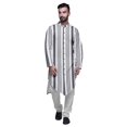 thumbnail image 1 of Atasi Button Down Asymmetric Printed Long Sleeve Rayon Kurta Pyjama Set, 1 of 4