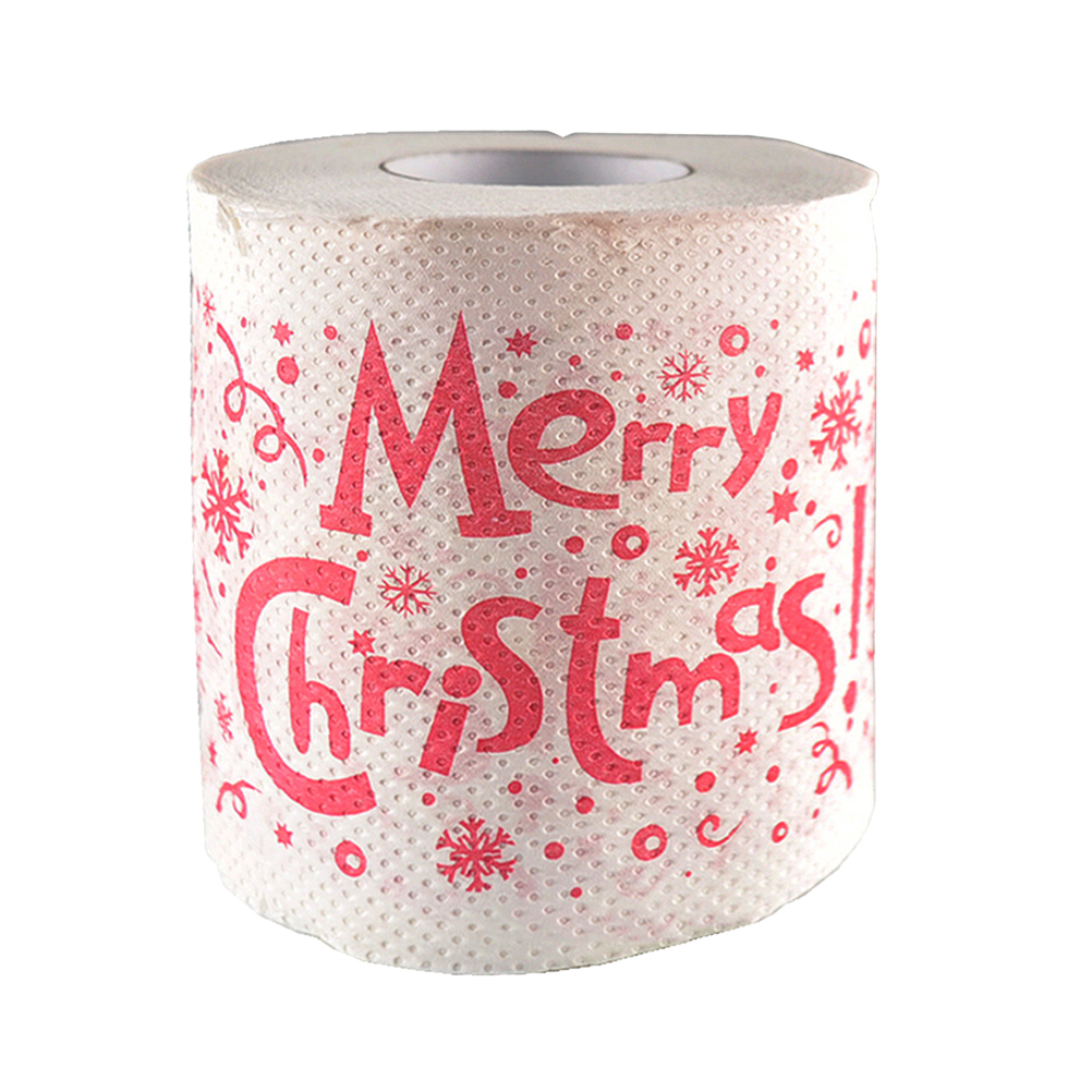 Merry Christmas Tissue Toilet Paper Roll Party Gift Roll Paper for Table Living Room Bathroom