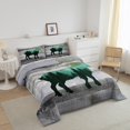 thumbnail image 3 of Goat Toddler Bedding Set, Wooden Plank Hunting Animals Soft Bed Set For Sofa, Green Trees Wildlife Rustic Breathable Down Comforter For Kids Teens, Mountains Safari Cozy Duvet Insert, 3 of 7