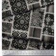 thumbnail image 3 of Soimoi Toile Voile de Coton Paisley, Mandala & Patchwork Quadrillé Tissu Imprimé 1 Yard 56 Inch Wide, 3 of 3