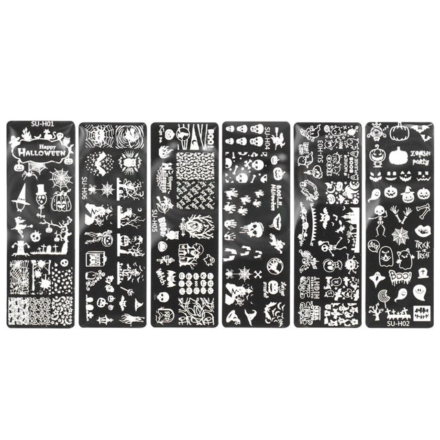 Halloween Nail Art Plaques Image Timbre Modèles Estampage Manucure Clou Estampeuse