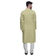 thumbnail image 3 of Atasi Printed Long Sleeve Kurta For Men Button Down Cotton Slub Ethnic Shirt, 3 of 5