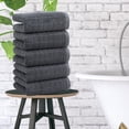 thumbnail image 4 of 5 Pack - Towel Set - Soft Polyester Fabric, Quick Drying & Absorbent, Spa Quality, Hotel Style Collection, Gray, JKODE, 4 of 8
