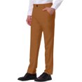 thumbnail image 4 of INSPIRE CHIC Men's Formal Flat Front Straight Fit Solid Prom Dress Pants 28 Light Brown, 4 of 6