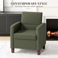 thumbnail image 4 of HOMCOM Fauteuil d'Appoint Moderne en Tissu avec Patins Antidérapants, Vert Foncé, 4 of 10