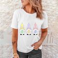 thumbnail image 4 of Pompotops Women Crewneck T Shirts Easter Rabbit Print Tees Short Sleeve T Shirt Blouse Tops, 4 of 9