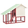 thumbnail image 3 of vidaXL Rabbit Hutch Red and White 140x63x120 cm Solid Firwood, 3 of 5