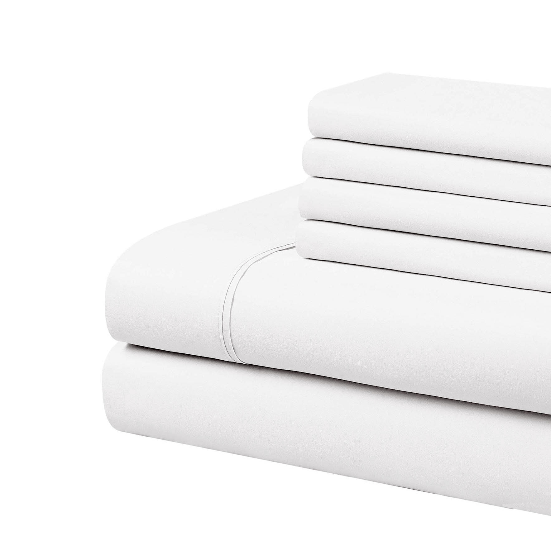 Swift Home Luxury 6-Piece Sheet Set with Extra Pillow Case, Double, White