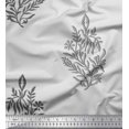 thumbnail image 1 of Soimoi Poly Georgette Fabric Leaves & Floral Block Fabric Prints by Yard 52 Inch Wide, 1 of 3