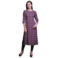 thumbnail image 1 of Bimba Robes Longues Droites pour Femmes Imprimées Manches 3/4 Vêtements Indiens, 1 of 6
