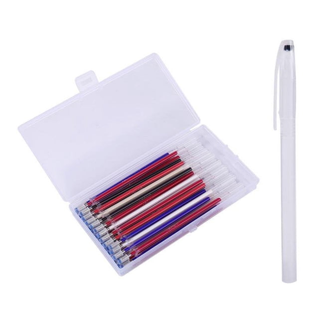 40 Pieces Fabric Marker Heat Erasable Pen Refill Disappearing Ink Fabric Markers with Storage Box for Sewing Quilting Embroidery