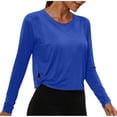 thumbnail image 1 of cfhntfmh Longues Hauts Courts à Manches pour Femmes, Chandails d'Entraînement Athlétiques de Gym, T-Shirt Court à Col Rond, Chandail de Course pour Femmes, 1 of 7