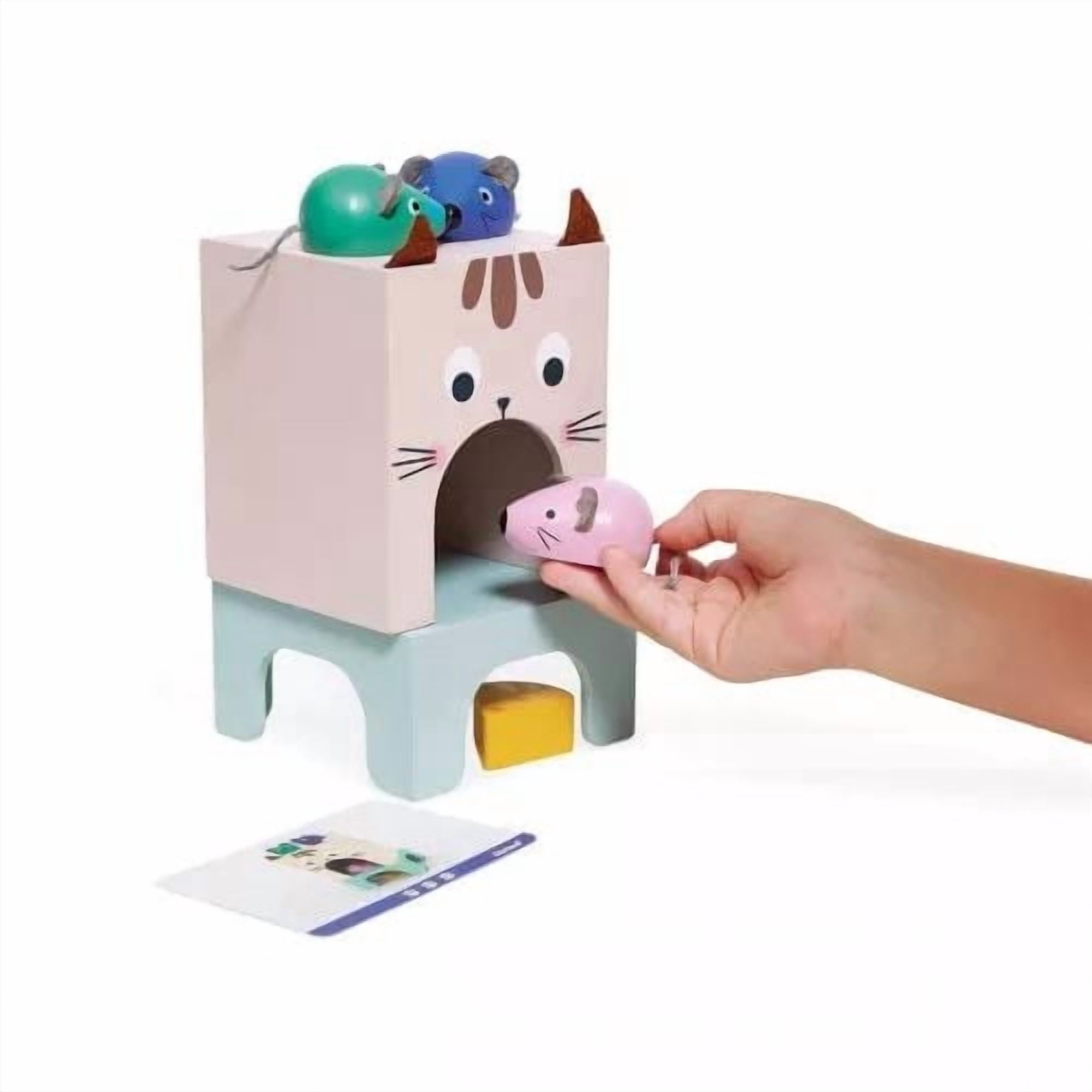 Janod - Trouver Vos Repères Dans l'Espace - Jeu de Sensibilisation Spatiale - Chat & Souris - 3-5 ans