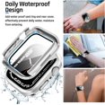 thumbnail image 4 of XiHAMA 2 in 1 Waterproof Case Compatible with Apple Watch Screen Protector 44mm SE 2nd Gen Series 6 5 4, 360 Protective Glass Face Cover Hard PC Bumper + Back Frame for Watch Accessories, 4 of 8