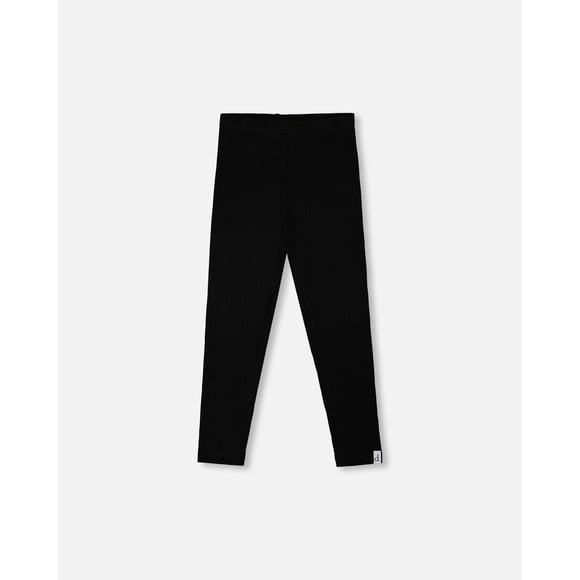 Deux Par Deux Leggings Côtelés Pleine Longueur Noirs