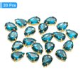 thumbnail image 3 of Unique Bargains 20Pack Teardrop Sew on Rhinestone - 10x7mm Glass Teardrop Crystal Rhinestones in Gold Prong Setting (Lake Blue), 3 of 7