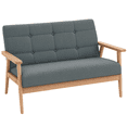 thumbnail image 1 of HOMCOM 45" Loveseat Modern 2 Seater Couch with Rubber Wood Legs Dark Grey, 1 of 10