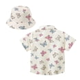 thumbnail image 3 of TZEWGL Short Sleeve Summer Cartoon Prints Beach Holiday Floral Print Shirt With Hat 2Pcs Set Clothes For Infnants size 18-24M, 3 of 5
