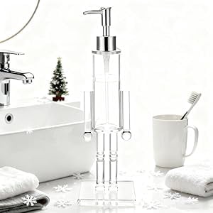 One acrylic clip-on pump bottle, nutcracker hand soap bottle, nutcracker dish soap bottle, Christmas bathroom and kitchen decoration.,transparent