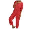 thumbnail image 2 of Combinaisons pour Femmes Hiver Combinaison Décontractée pour Femmes Couleur Unie à Boutons Pantalon Combinaison d'Automne en Liquidation, 2 of 6